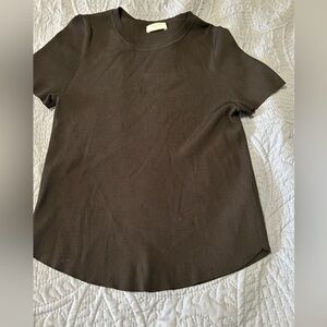 Babaton black Ribbed Short Sleeve Top xl